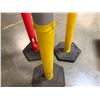 Image 11 : (2) Uline Yellow Delineator Post with Bases and (1) Uline Orange Delineator Post with Base