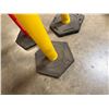 Image 12 : (2) Uline Yellow Delineator Post with Bases and (1) Uline Orange Delineator Post with Base