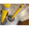 Image 13 : (2) Uline Yellow Delineator Post with Bases and (1) Uline Orange Delineator Post with Base