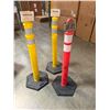 Image 3 : (2) Uline Yellow Delineator Post with Bases and (1) Uline Orange Delineator Post with Base