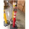 Image 4 : (2) Uline Yellow Delineator Post with Bases and (1) Uline Orange Delineator Post with Base