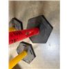 Image 5 : (2) Uline Yellow Delineator Post with Bases and (1) Uline Orange Delineator Post with Base