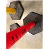 Image 6 : (2) Uline Yellow Delineator Post with Bases and (1) Uline Orange Delineator Post with Base