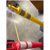 Image 9 : (2) Uline Yellow Delineator Post with Bases and (1) Uline Orange Delineator Post with Base