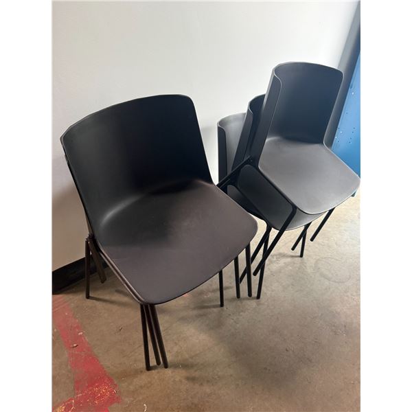 (6) Black Poly Molded Chairs