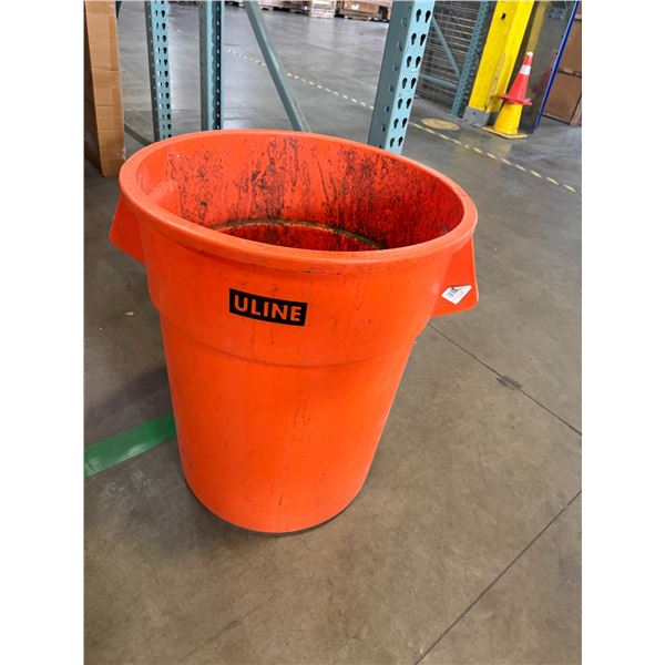 Uline Orange 55 Gallon Trash Can