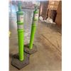 Image 1 : (2) Uline Lime Green Delineator Post with Bases