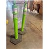 Image 2 : (2) Uline Lime Green Delineator Post with Bases