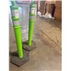 Image 3 : (2) Uline Lime Green Delineator Post with Bases