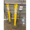 Image 1 : (3) Uline Yellow Delineator Post with Bases