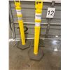Image 2 : (3) Uline Yellow Delineator Post with Bases