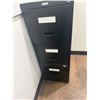 Image 4 : Uline Black Metal Three Drawer File Cabinet 15"x25"x40"