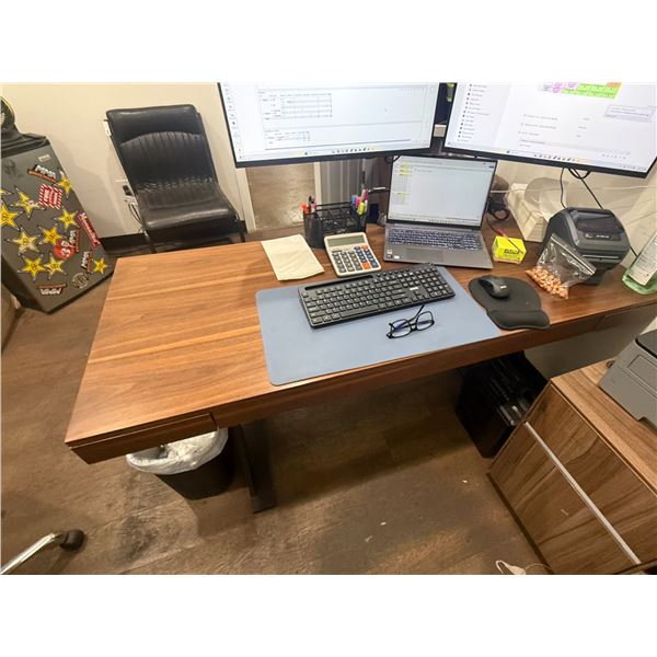 Modern Two Drawer Office Desk 63"X26"X30" (Contents Not Included)