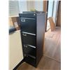 Image 1 : Black Four Drawer Metal File Cabinet 18"x15"x51"