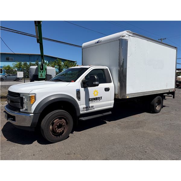 2016 Ford F450 Box Truck w/ Lift Gate, 106856 Miles, Lic. 694HDY (Starts & Runs - See Video)