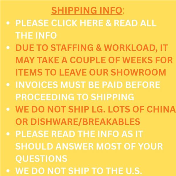 SHIPPING POLICY - CLICK ON "DETAILS" FOR INFO