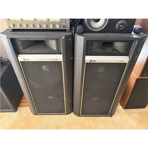 Group of 2 Fender 2-12 HF PA Speaker Cabinets