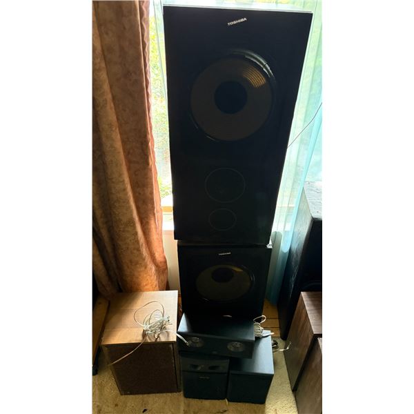 Group of Assorted Home Speakers - Toshiba, Sharp, Etc.