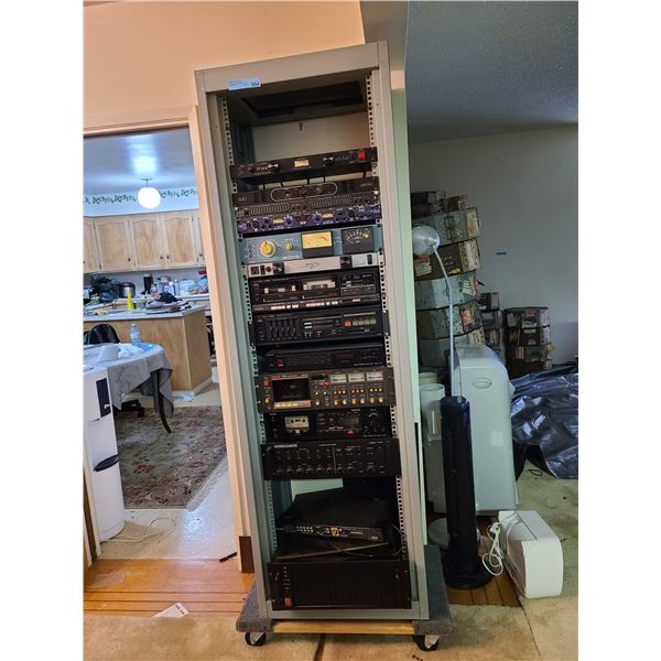 Professional Audio Server Rack - TASCAM 133 Multi Image Cassette Deck, ART, Apex, Altec Lansing, Fis
