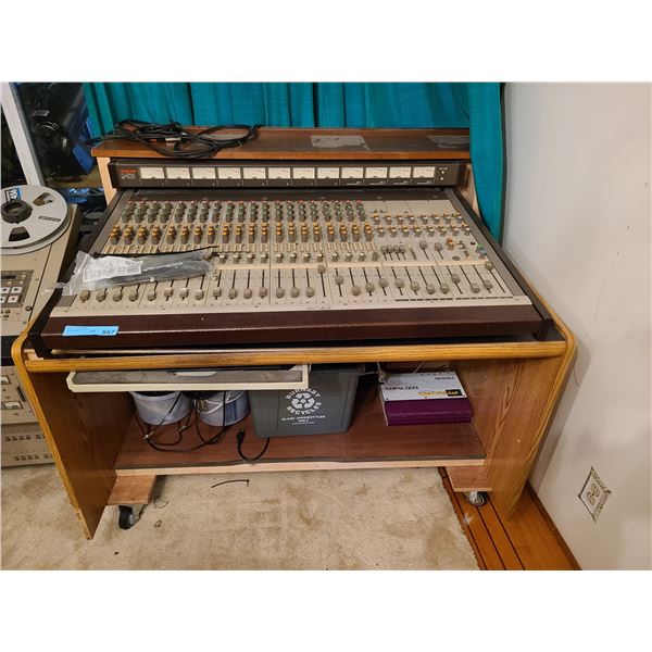 TASCAM M-520 20-Channel Studio Analog Mixing Console with Meter Bridge w/Table