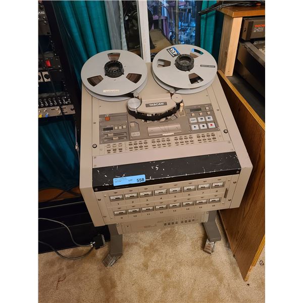 TASCAM MS-16 1-Inch 16-Track Reel-to-Reel Tape Recorder on Rolling Console Stand