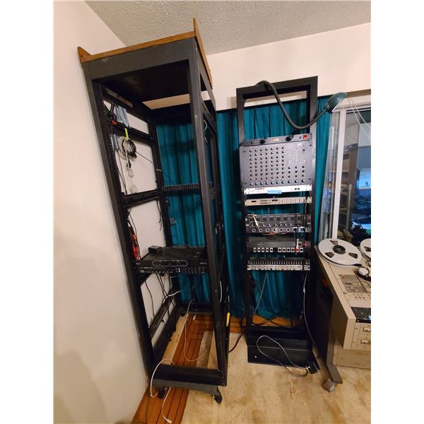Audio Equipment Rack feat. Peavey 701R Mixer, M-Audio Delta 1010, TASCAM DA-30 DAT Deck & Second Ope