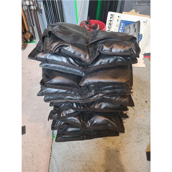 Stack of Heavy-Duty Film Studio Saddlebag Sandbags / Shot Bags with Carry Handles