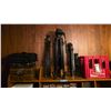 Image 1 : Group of Tripod Stands, Coca Cola Crate w/contents, Briefcases w/Contents, Etc.