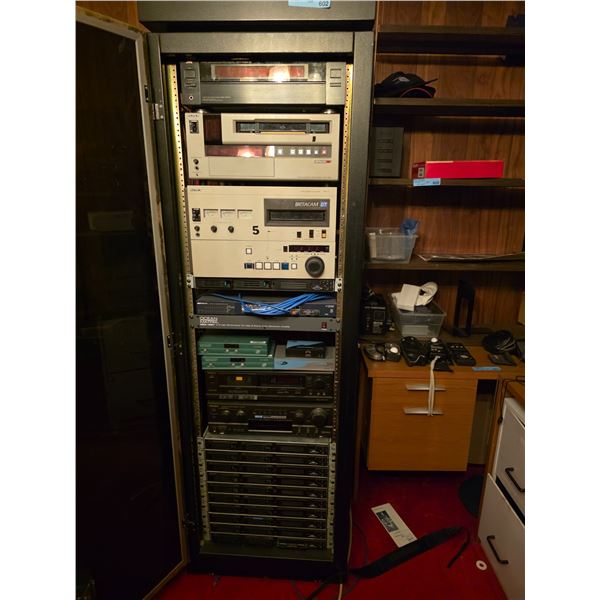 Broadcast Video Production Server Rack feat. Sony Betacam SP Recorder, BVW-15 Player, Audio Decks & 