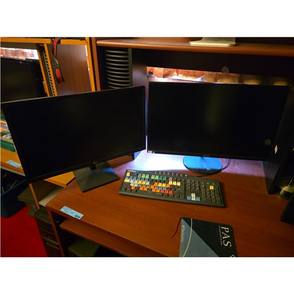 Group of LG Monitor & Asus Monitor w/EZ Keyboard