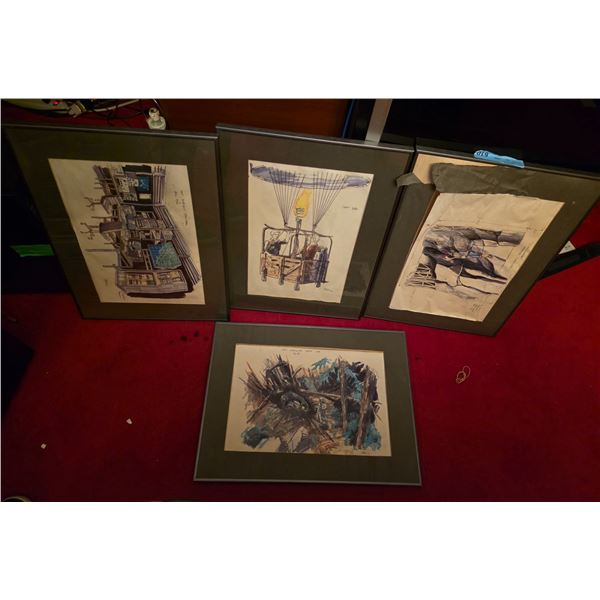 Group of Various Artwork & Lamp