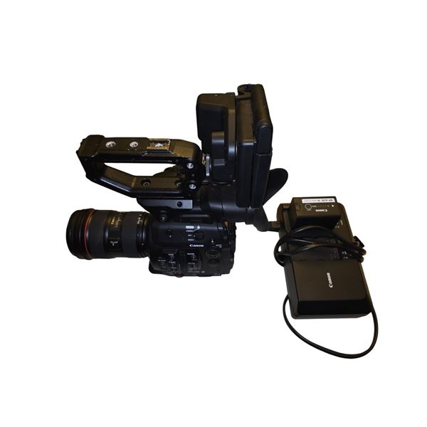 Canon EOS Cinema Camera Rig with Canon Zoom Lens, Monitor Unit, Canon BP-A30 Battery & Dual Battery 