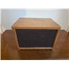 Image 1 : Vintage Solid Oak Table Top Extension Speaker with Fabric Grille
