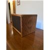 Image 2 : Vintage Solid Oak Table Top Extension Speaker with Fabric Grille