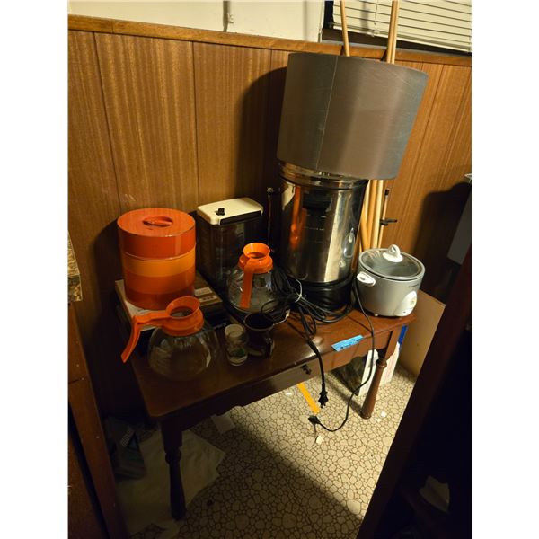 Vintage Appliances, Billiard Cue Sticks & Wooden Table