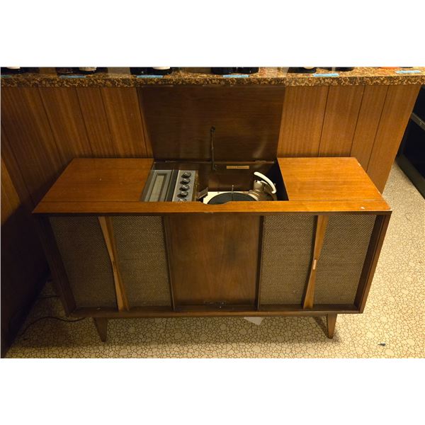 Mid-Century Stereophonic Wooden Stereo Console Built-in Record Player - Tested, Working Condition