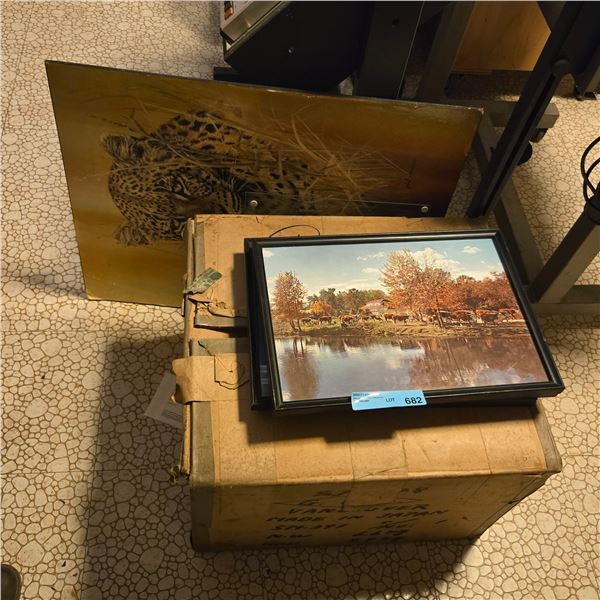 Group of 4 assorted Framed Artwords & Misc.