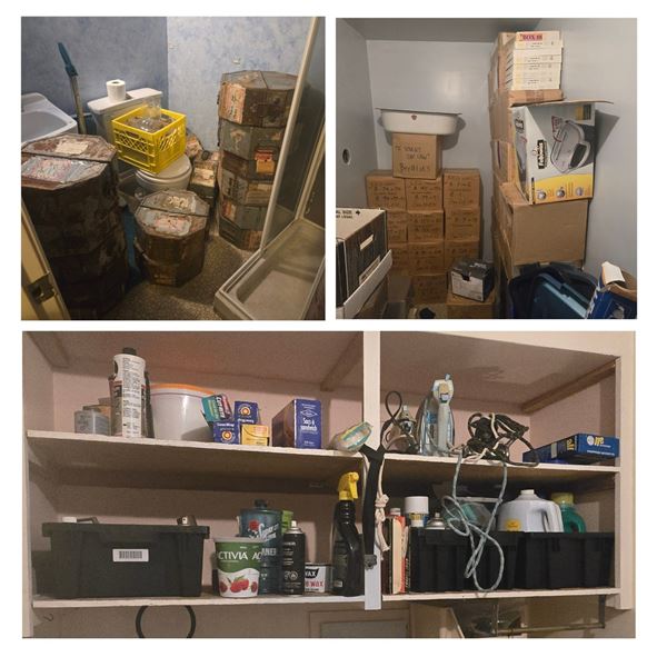 Room Content - includes various Vintage Octagonal Metal Film Reel Shipping Cases & Additional Room M