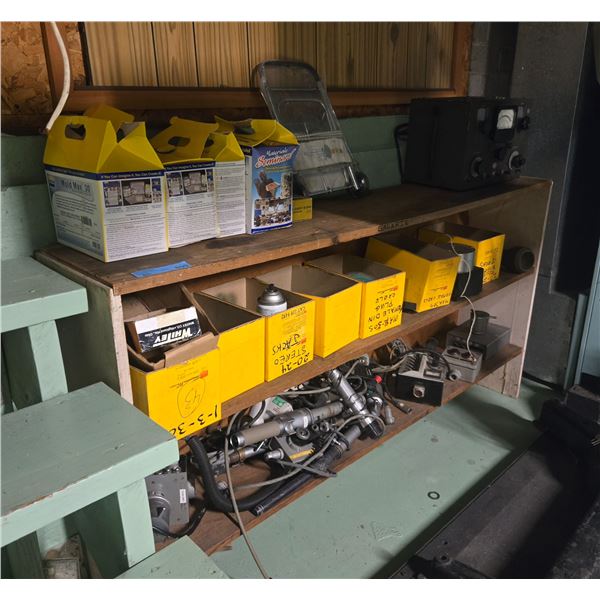 Msc. Electronics Parts & Hardware - includes 3-Tier Wooden Shelf