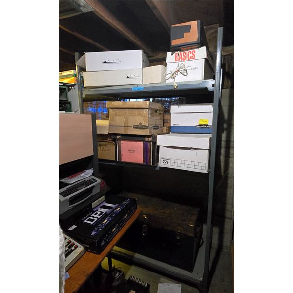 Shelf Content - includes Misc. Manuals, Papers & Vintage Chest