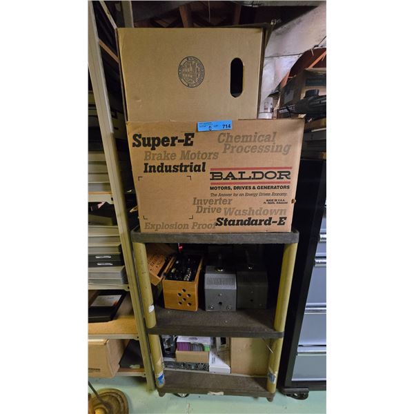 Cart Group & Content - includes Set of 2 Smoke Generator Machines, Computer Components, Vintage Elec