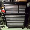 Image 1 : Set of 2 husky Black Rolling Tool chest & Top Cabinet Combination - R.V. $930, includes contents