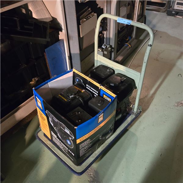 Cart full of assorted gasoline Utility Engines - Cart is included