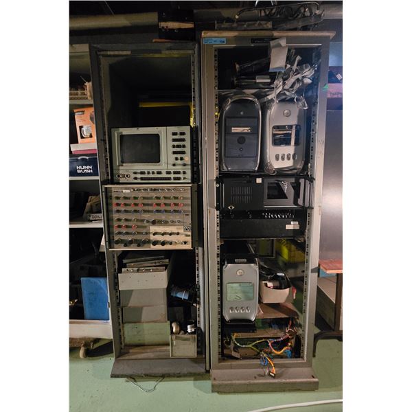 Electrical Shelving Metal Cabinets & assorted Electronics, Computers - includes Vintage Digital Freq