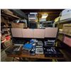 Image 1 : Desk Electronics & Computers Parts Components Group - includes Digital Preamplifier, Vintage Monitor