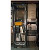 Image 1 : Electrical Shelving Metal Cabinet & Contents - includes Computer Towers, Electrical Components & Mor