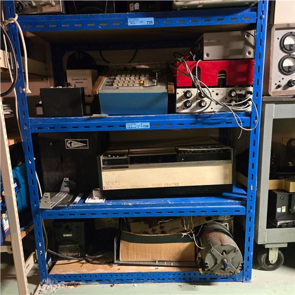 3 Shelves full of assorted Vintage Film Production Machines & Vintage Electronics - includes Sony Vi