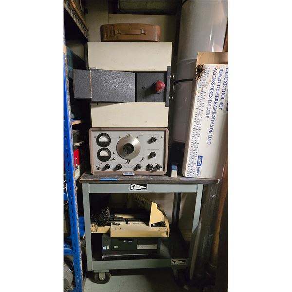 Cart & Vintage Electronic Contents - includes Newlett Packard Audio Generator & More
