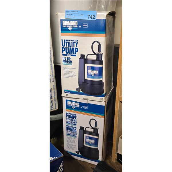 Open Boxes Diamond Summersible Utility Pumps 1/6 HP Motor