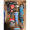 Image 1 : Assorted Hand Wired Tools - includes Makita Grinder, heat Gun, NEW Truwerx 3" Wire Cup Brush & More